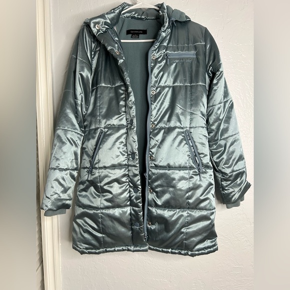Calvin Klein Women’s Youth Metallic Puffer Jacket size Large - Picture 1 of 4